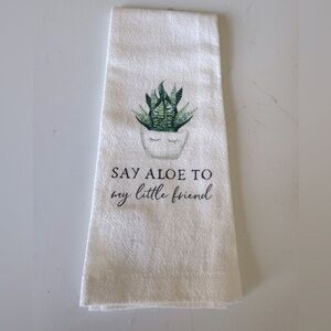 Cute/Funny Kitchen Towel with Aloe Plant Design